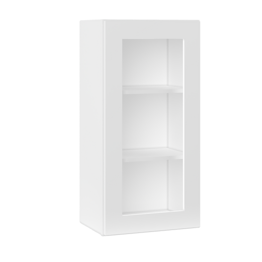 Frosted Glass Door Wall Kitchen Cabinet WMD1836 Alpina White LessCare 18 in. width 36 in. height 12 in. depth - Kitchen