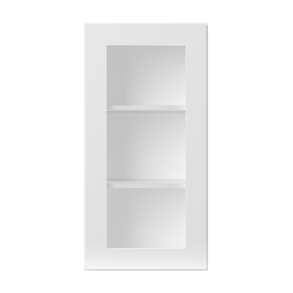 Frosted Glass Door Wall Kitchen Cabinet WMD1836 Alpina White LessCare 18 in. width 36 in. height 12 in. depth - Kitchen