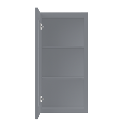 Frosted Glass Door Wall Kitchen Cabinet WMD1836 Colonial Gray LessCare 18 in. width 36 in. height 12 in. depth
