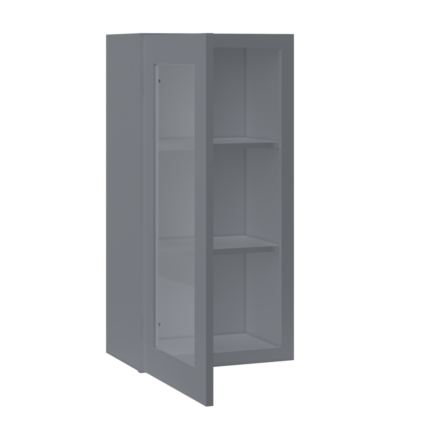 Frosted Glass Door Wall Kitchen Cabinet WMD1836 Colonial Gray LessCare 18 in. width 36 in. height 12 in. depth