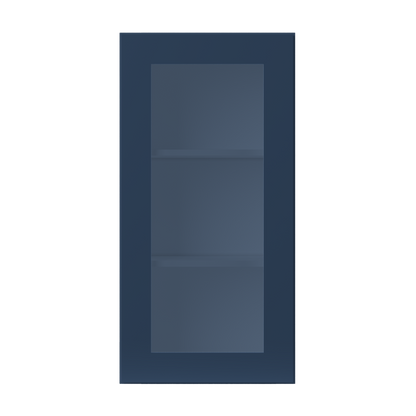 Frosted Glass Door Wall Kitchen Cabinet WMD1836 Danbury Blue LessCare 18 in. width 36 in. height 12 in. depth - Kitchen