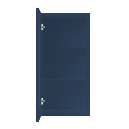 Frosted Glass Door Wall Kitchen Cabinet WMD1836 Danbury Blue LessCare 18 in. width 36 in. height 12 in. depth - Kitchen