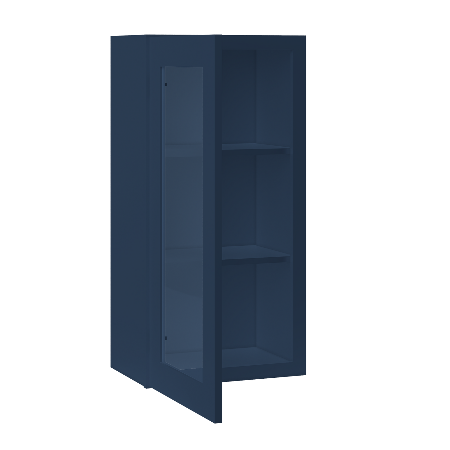 Frosted Glass Door Wall Kitchen Cabinet WMD1836 Danbury Blue LessCare 18 in. width 36 in. height 12 in. depth - Kitchen