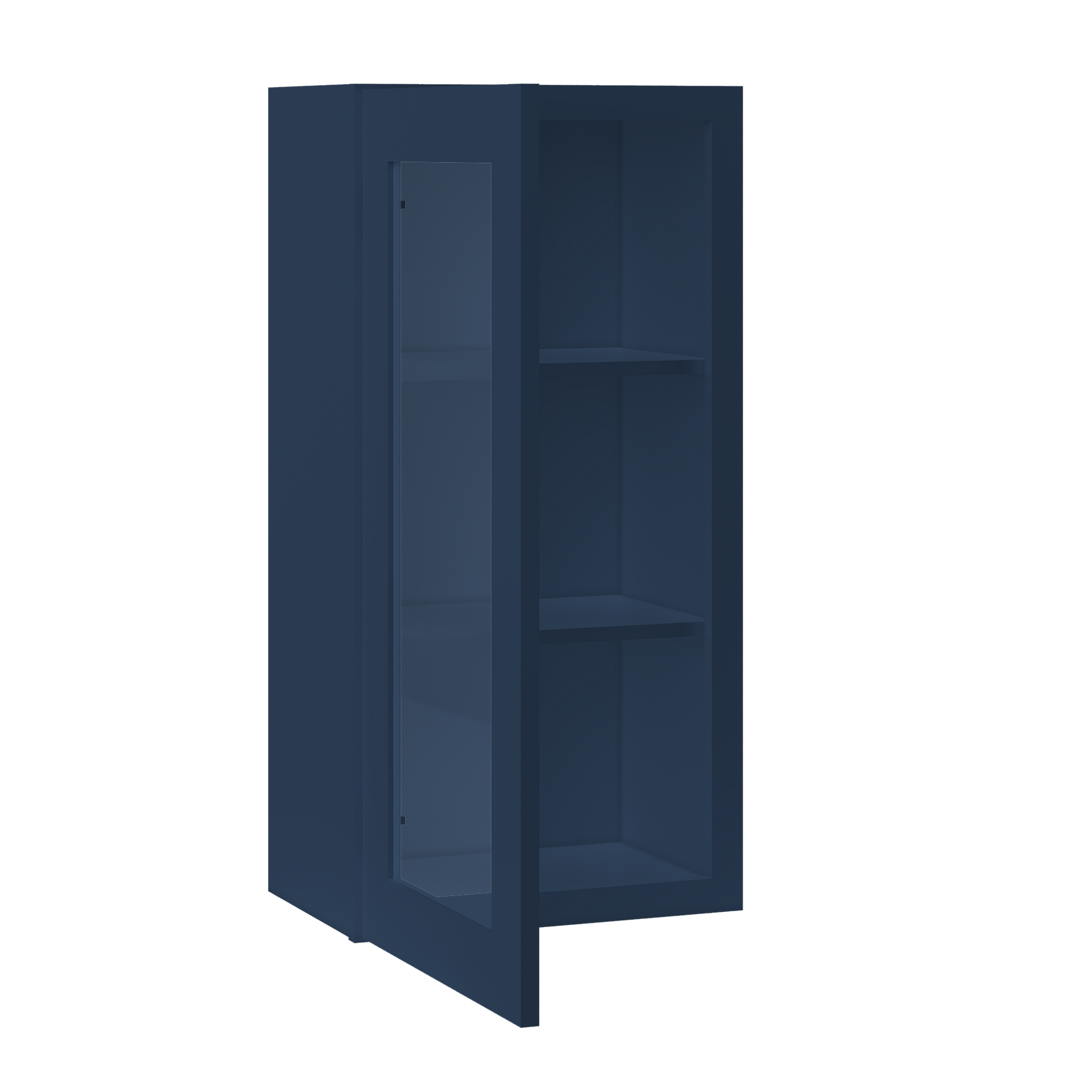 Frosted Glass Door Wall Kitchen Cabinet WMD1836 Danbury Blue LessCare 18 in. width 36 in. height 12 in. depth - Kitchen