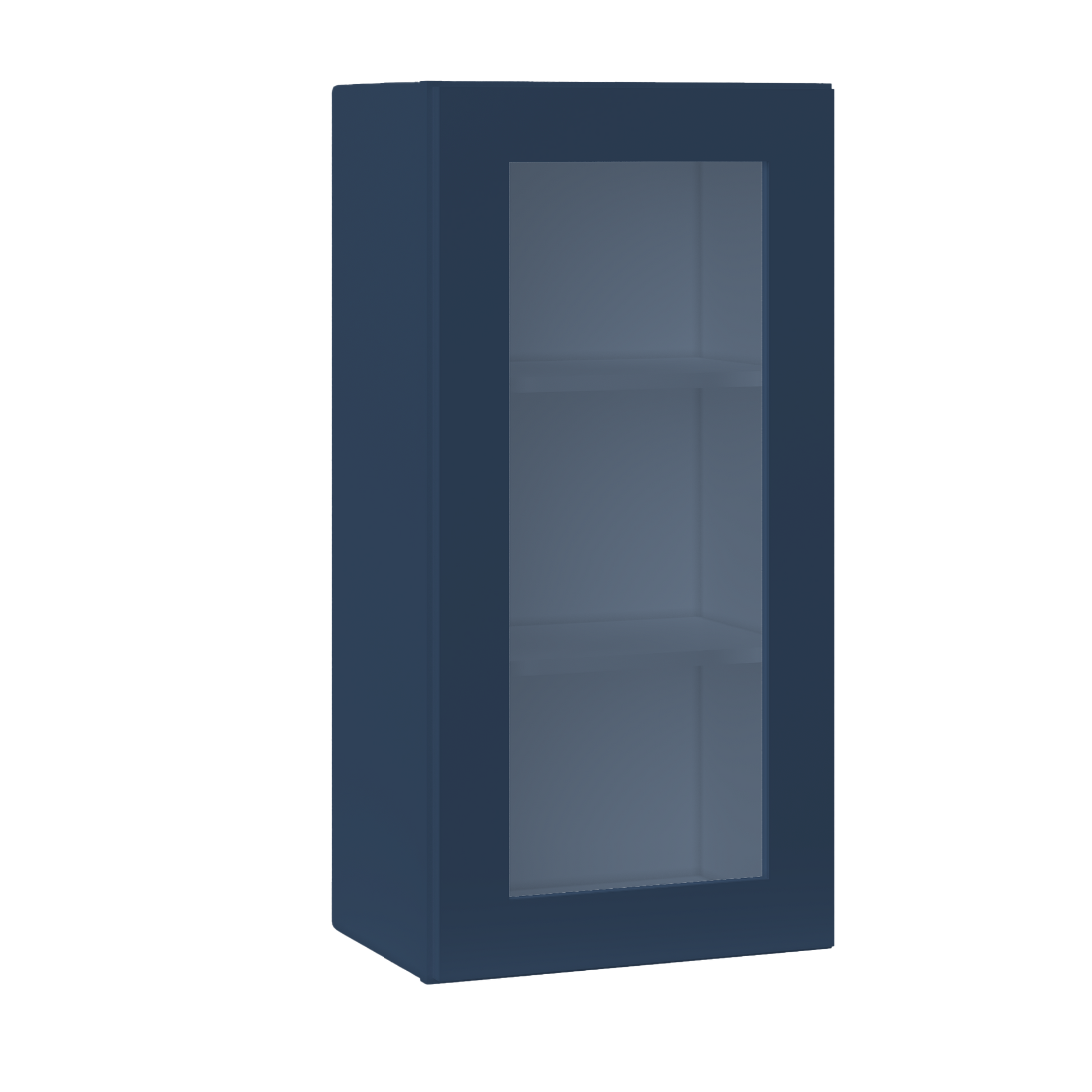 Frosted Glass Door Wall Kitchen Cabinet WMD1836 Danbury Blue LessCare 18 in. width 36 in. height 12 in. depth - Kitchen