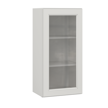 Frosted Glass Door Wall Kitchen Cabinet WMD1836 Milan Pearl 18 in. width 36 in. height 12 in. depth - Kitchen Cabinets