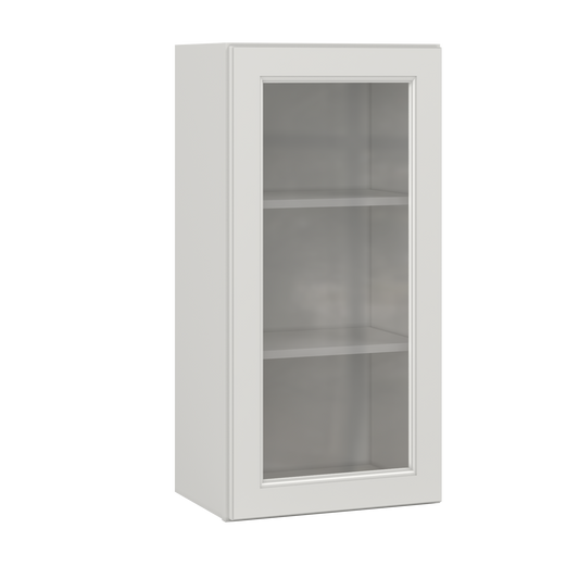 Frosted Glass Door Wall Kitchen Cabinet WMD1836 Milan Pearl 18 in. width 36 in. height 12 in. depth - Kitchen Cabinets