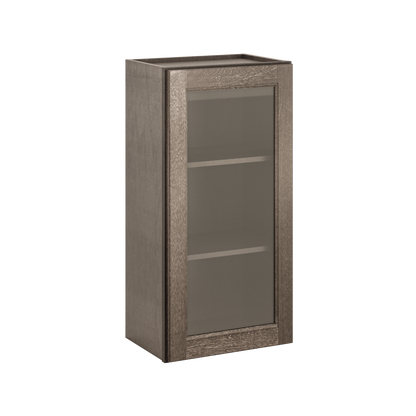 Frosted Glass Door Wall Kitchen Cabinet WMD1836 Milan Slate 18 in. width 36 in. height 12 in. depth - Kitchen Cabinets