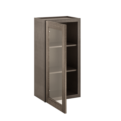 Frosted Glass Door Wall Kitchen Cabinet WMD1836 Milan Slate 18 in. width 36 in. height 12 in. depth - Kitchen Cabinets