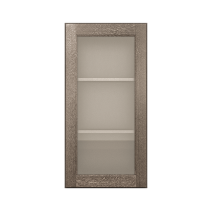 Frosted Glass Door Wall Kitchen Cabinet WMD1836 Milan Slate 18 in. width 36 in. height 12 in. depth - Kitchen Cabinets