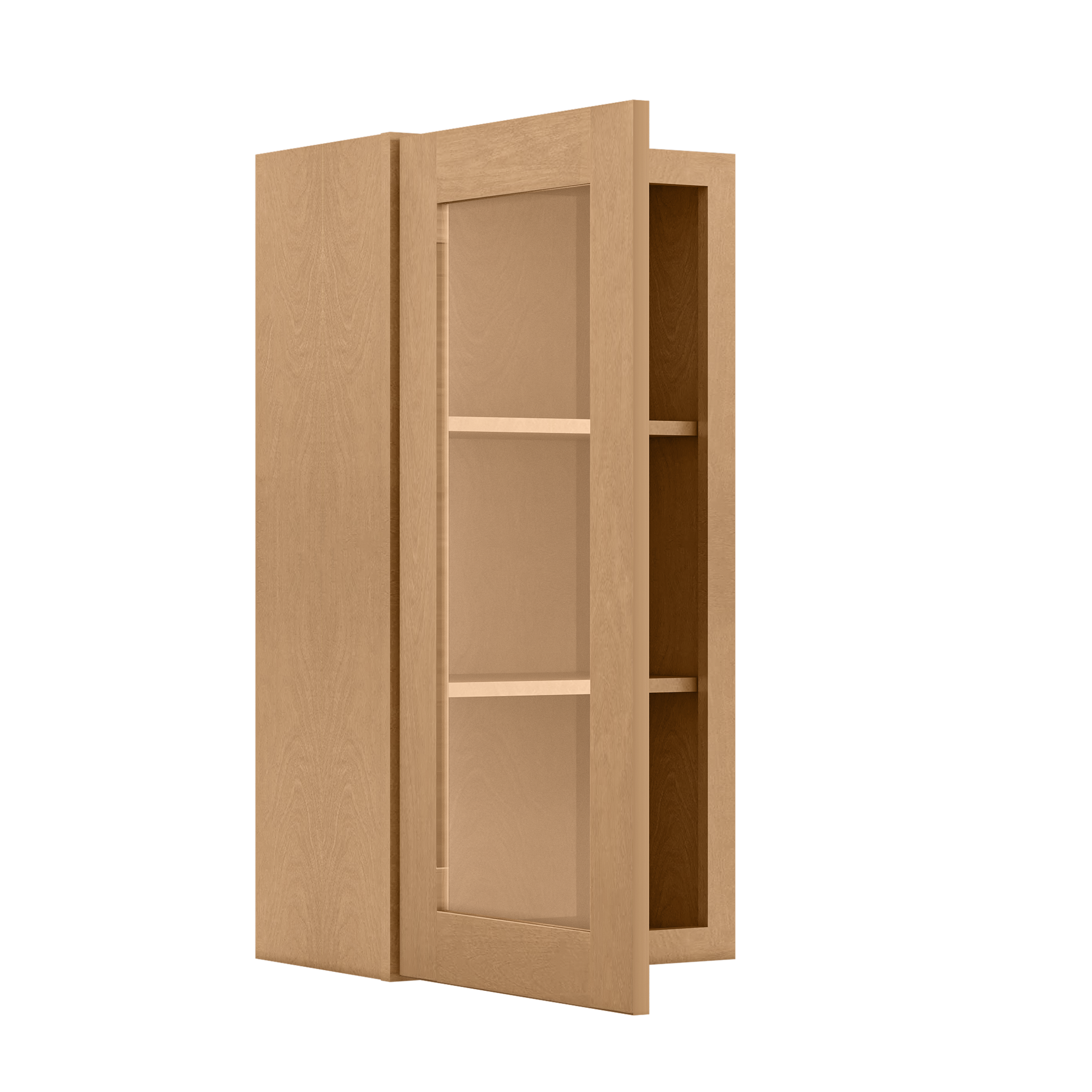 Frosted Glass Door Wall Kitchen Cabinet WMD1836 Shaker Toffee 18 in. width 36 in. height 12 in. depth - Kitchen Cabinets