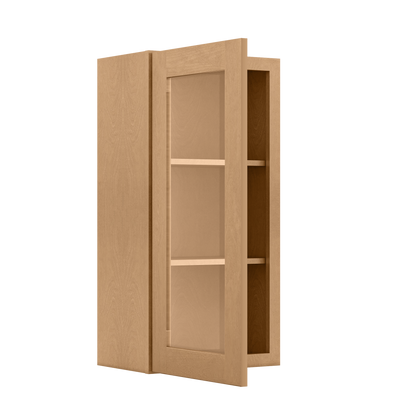 Frosted Glass Door Wall Kitchen Cabinet WMD1836 Shaker Toffee 18 in. width 36 in. height 12 in. depth - Kitchen Cabinets