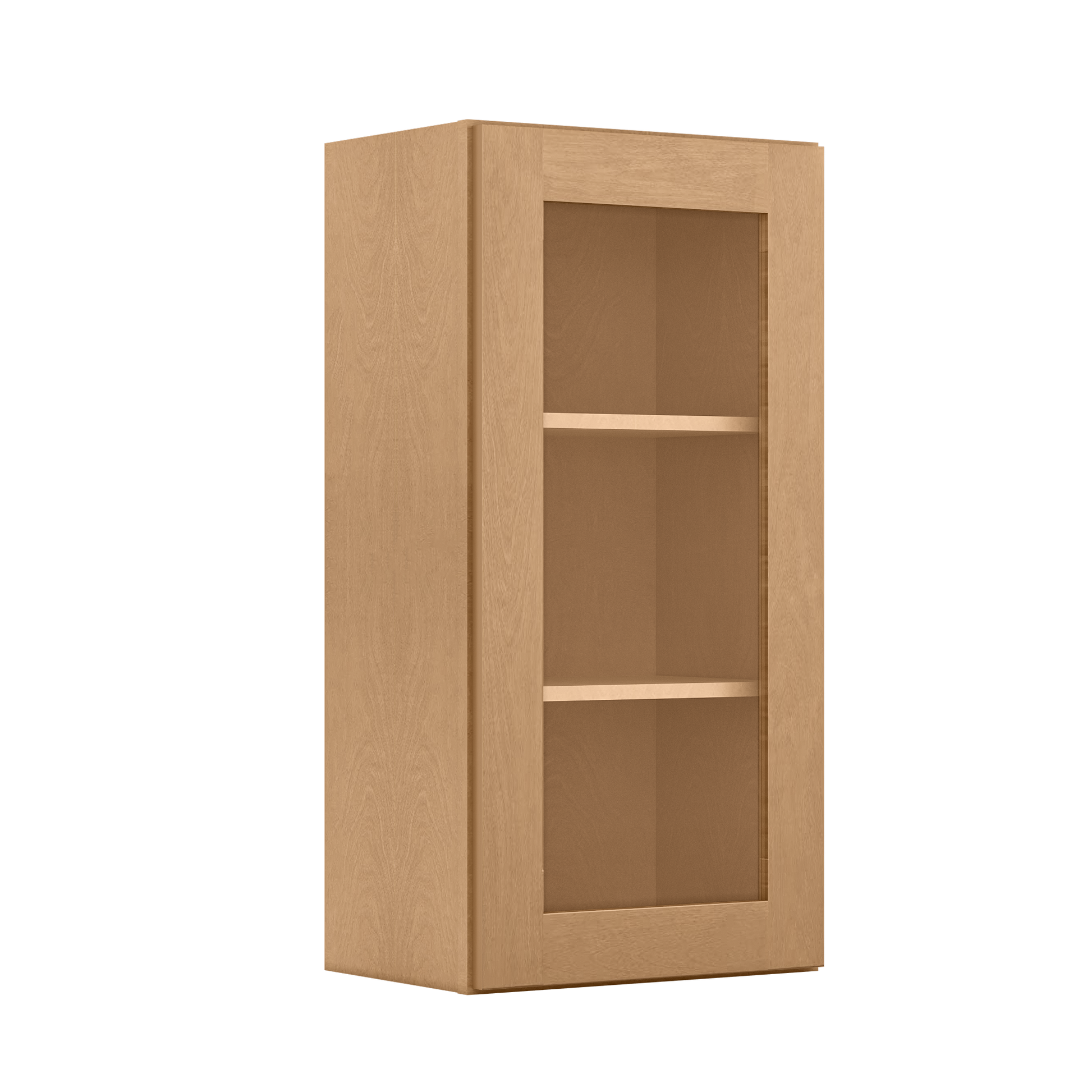 Frosted Glass Door Wall Kitchen Cabinet WMD1836 Shaker Toffee 18 in. width 36 in. height 12 in. depth - Kitchen Cabinets