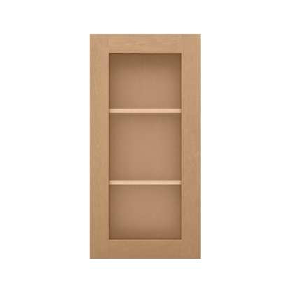 Frosted Glass Door Wall Kitchen Cabinet WMD1836 Shaker Toffee 18 in. width 36 in. height 12 in. depth - Kitchen Cabinets