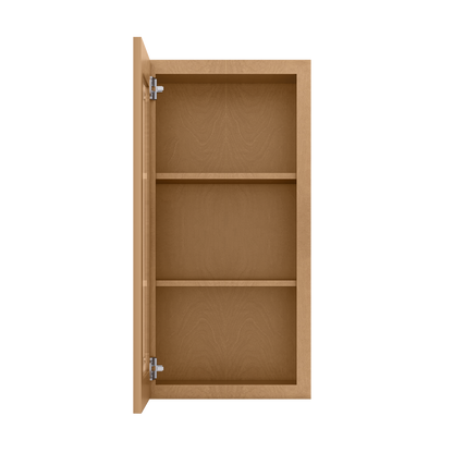 Frosted Glass Door Wall Kitchen Cabinet WMD1836 Shaker Toffee 18 in. width 36 in. height 12 in. depth - Kitchen Cabinets