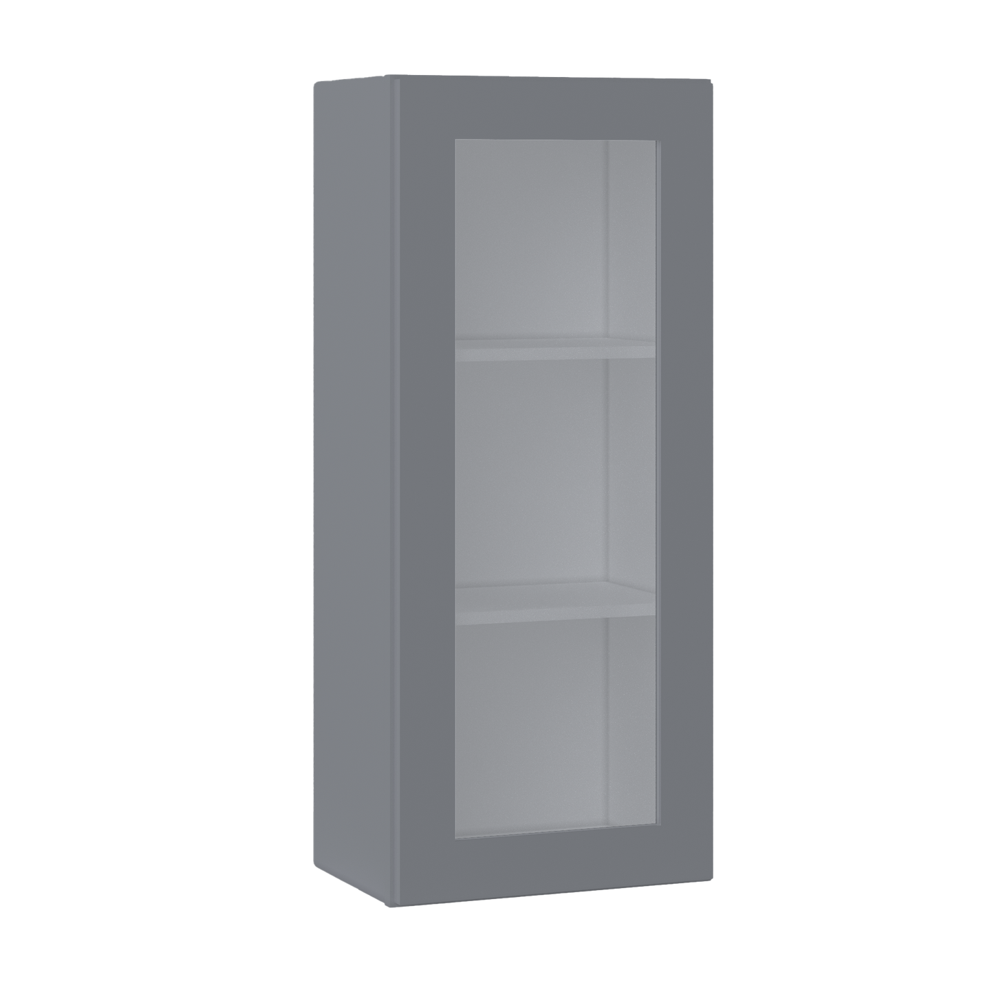 Frosted Glass Door Wall Kitchen Cabinet WMD1842 Colonial Gray LessCare 18 in. width 42 in. height 12 in. depth