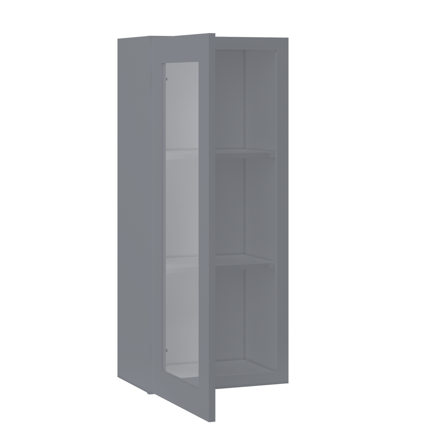 Frosted Glass Door Wall Kitchen Cabinet WMD1842 Colonial Gray LessCare 18 in. width 42 in. height 12 in. depth