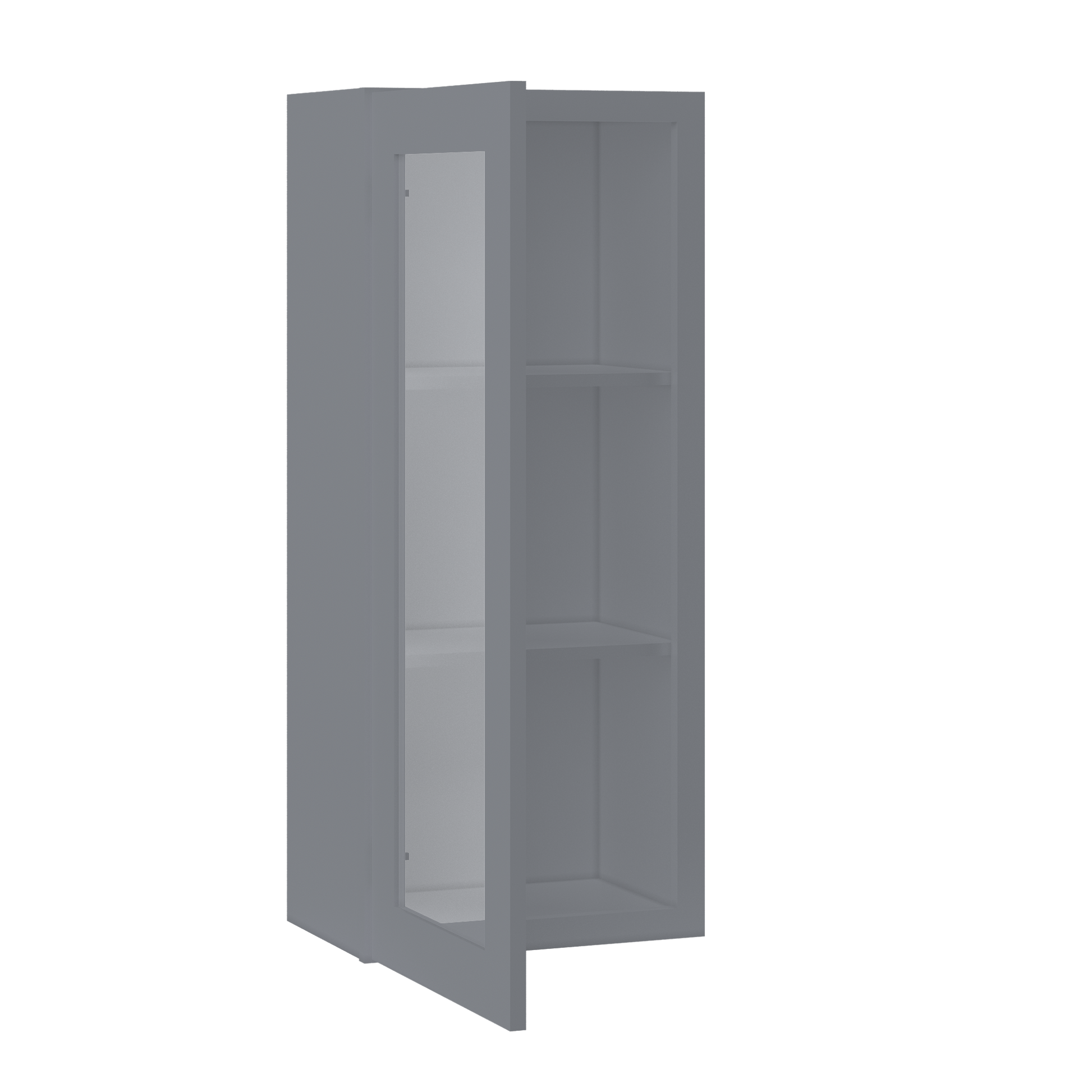 Frosted Glass Door Wall Kitchen Cabinet WMD1842 Colonial Gray LessCare 18 in. width 42 in. height 12 in. depth