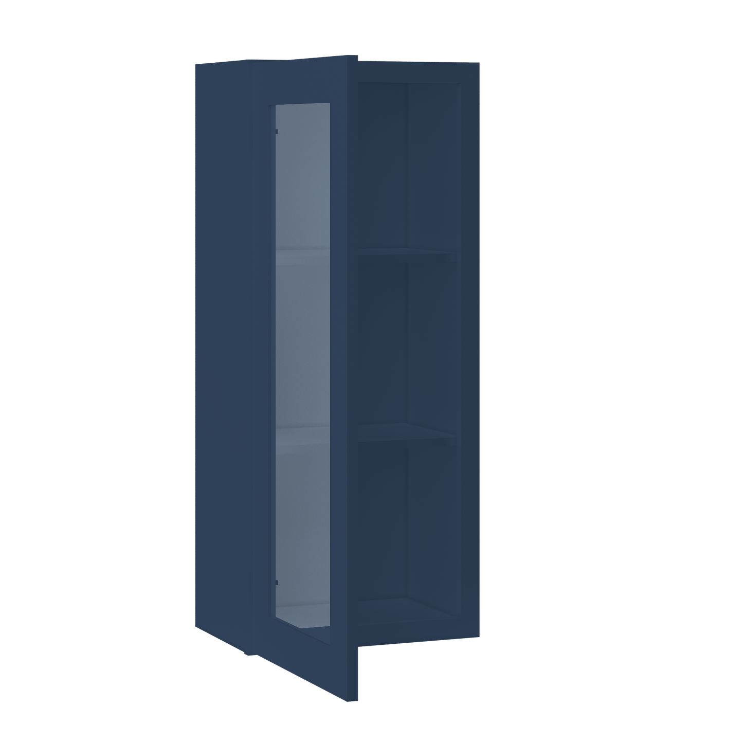 Frosted Glass Door Wall Kitchen Cabinet WMD1842 Danbury Blue LessCare 18 in. width 42 in. height 12 in. depth - Kitchen