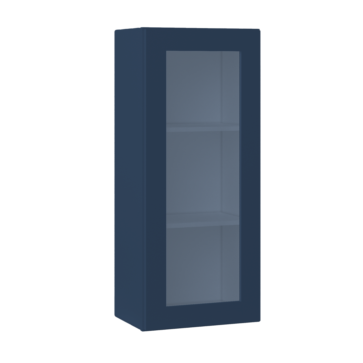 Frosted Glass Door Wall Kitchen Cabinet WMD1842 Danbury Blue LessCare 18 in. width 42 in. height 12 in. depth - Kitchen