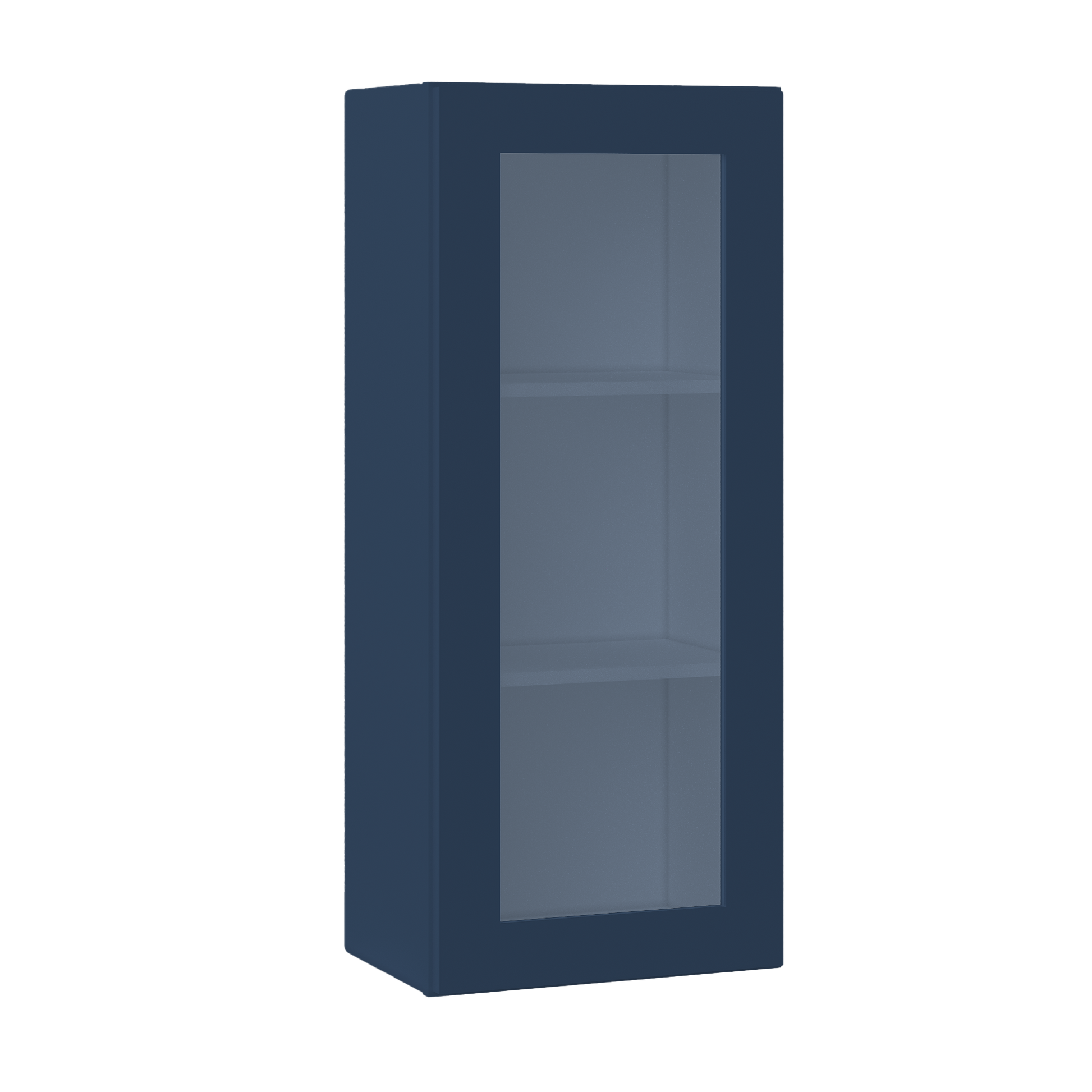 Frosted Glass Door Wall Kitchen Cabinet WMD1842 Danbury Blue LessCare 18 in. width 42 in. height 12 in. depth - Kitchen