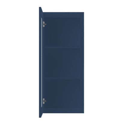 Frosted Glass Door Wall Kitchen Cabinet WMD1842 Danbury Blue LessCare 18 in. width 42 in. height 12 in. depth - Kitchen