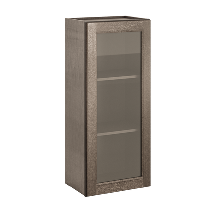 Frosted Glass Door Wall Kitchen Cabinet WMD1842 Milan Slate 18 in. width 42 in. height 12 in. depth - Kitchen Cabinets