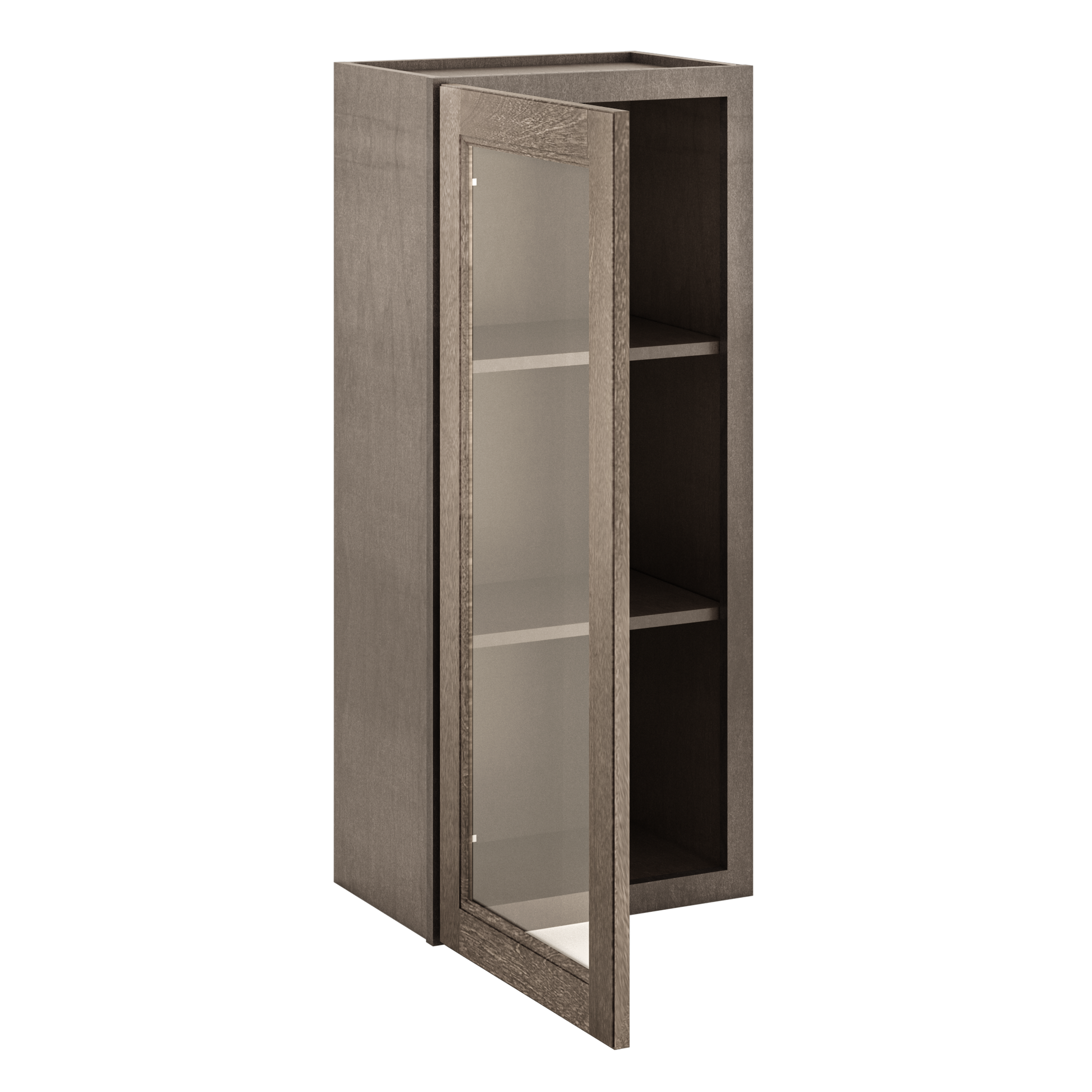 Frosted Glass Door Wall Kitchen Cabinet WMD1842 Milan Slate 18 in. width 42 in. height 12 in. depth - Kitchen Cabinets