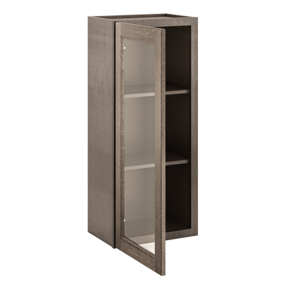 Frosted Glass Door Wall Kitchen Cabinet WMD1842 Milan Slate 18 in. width 42 in. height 12 in. depth - Kitchen Cabinets