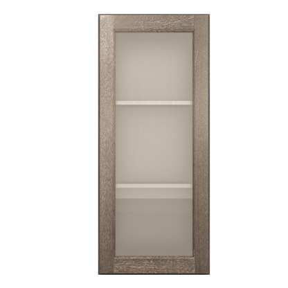 Frosted Glass Door Wall Kitchen Cabinet WMD1842 Milan Slate 18 in. width 42 in. height 12 in. depth - Kitchen Cabinets