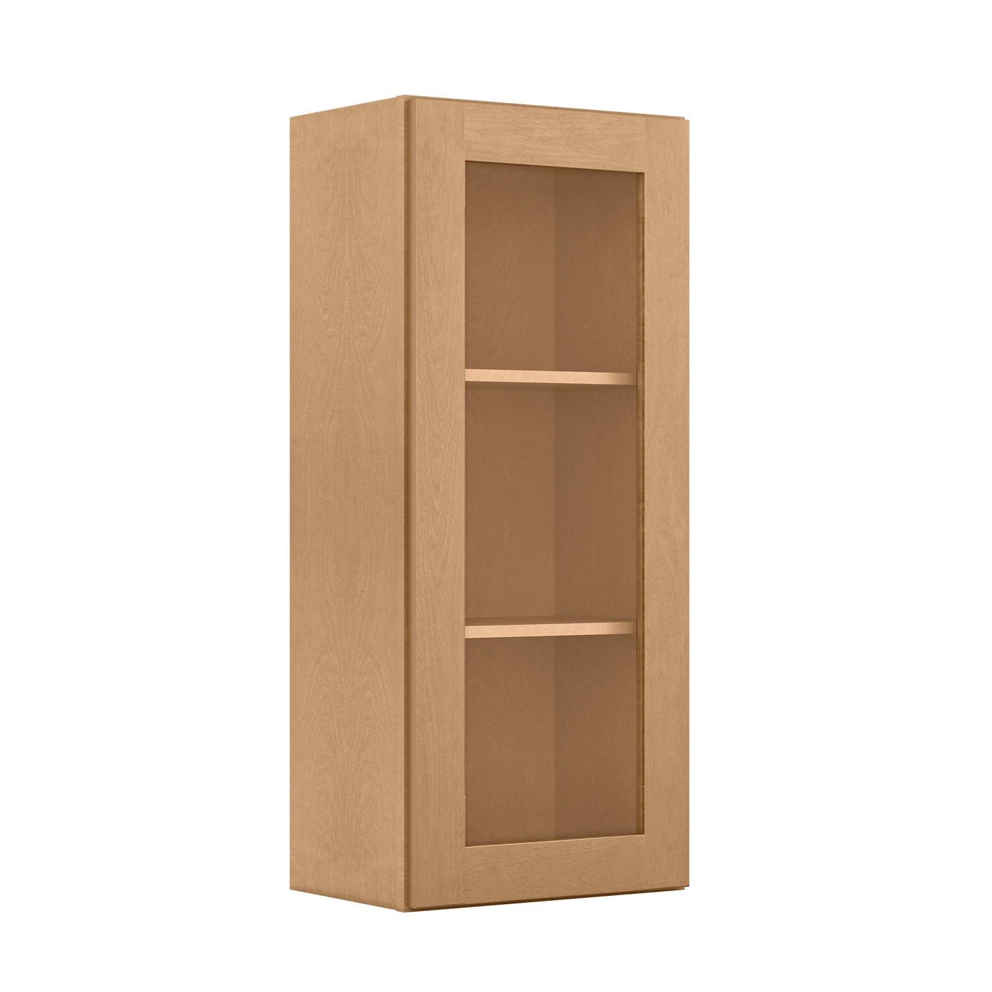 Frosted Glass Door Wall Kitchen Cabinet WMD1842 Shaker Toffee 18 in. width 42 in. height 12 in. depth - Kitchen Cabinets