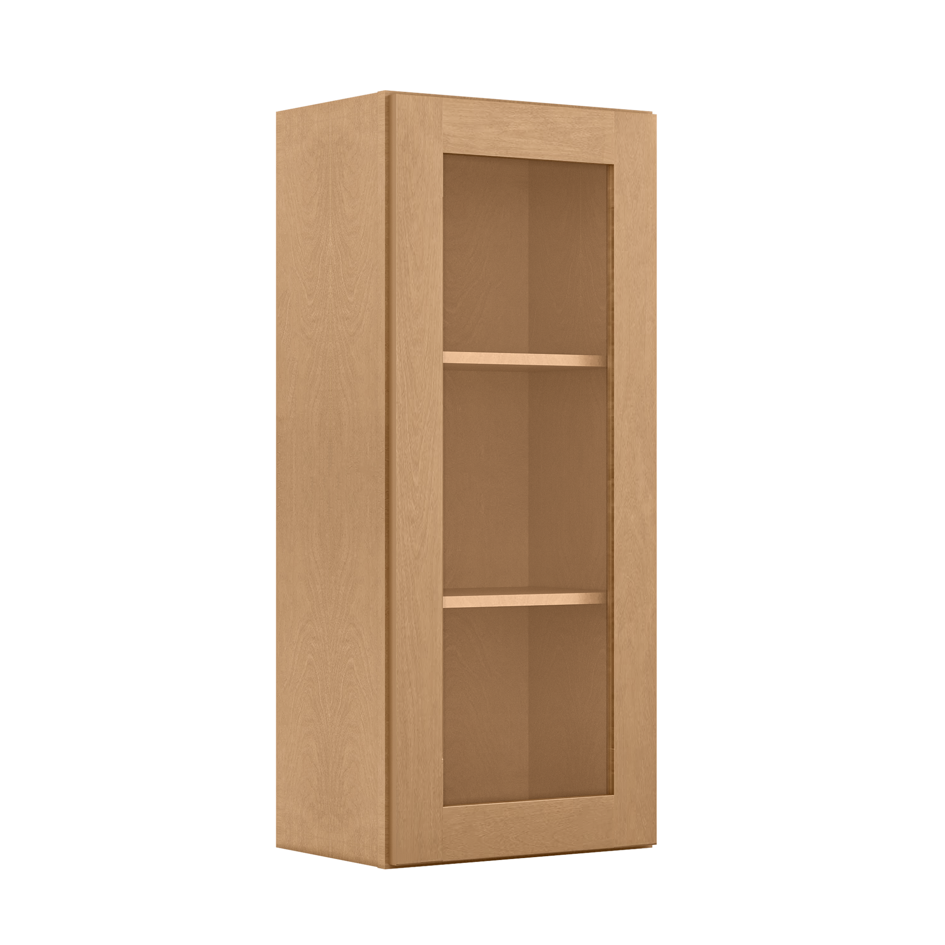 Frosted Glass Door Wall Kitchen Cabinet WMD1842 Shaker Toffee 18 in. width 42 in. height 12 in. depth - Kitchen Cabinets