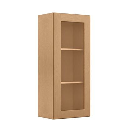 Frosted Glass Door Wall Kitchen Cabinet WMD1842 Shaker Toffee 18 in. width 42 in. height 12 in. depth - Kitchen Cabinets