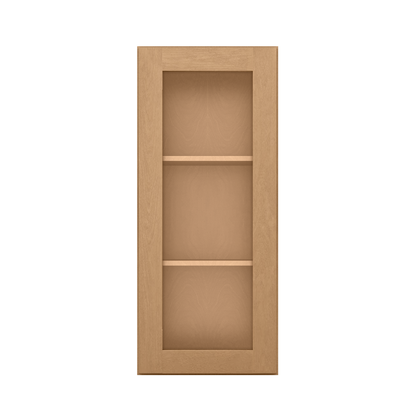 Frosted Glass Door Wall Kitchen Cabinet WMD1842 Shaker Toffee 18 in. width 42 in. height 12 in. depth - Kitchen Cabinets