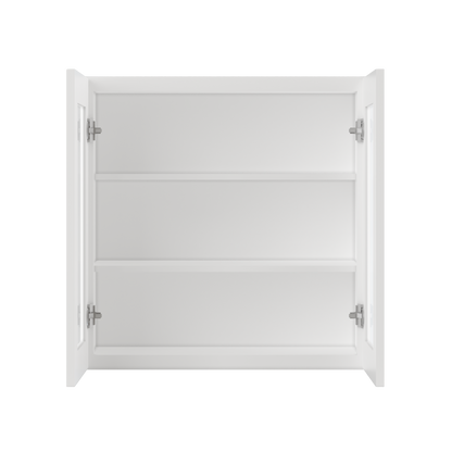 Frosted Glass Door Wall Kitchen Cabinet WMD3030 Alpina White LessCare 30 in. width 30 in. height 12 in. depth - Kitchen