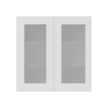 Frosted Glass Door Wall Kitchen Cabinet WMD3030 Alpina White LessCare 30 in. width 30 in. height 12 in. depth - Kitchen