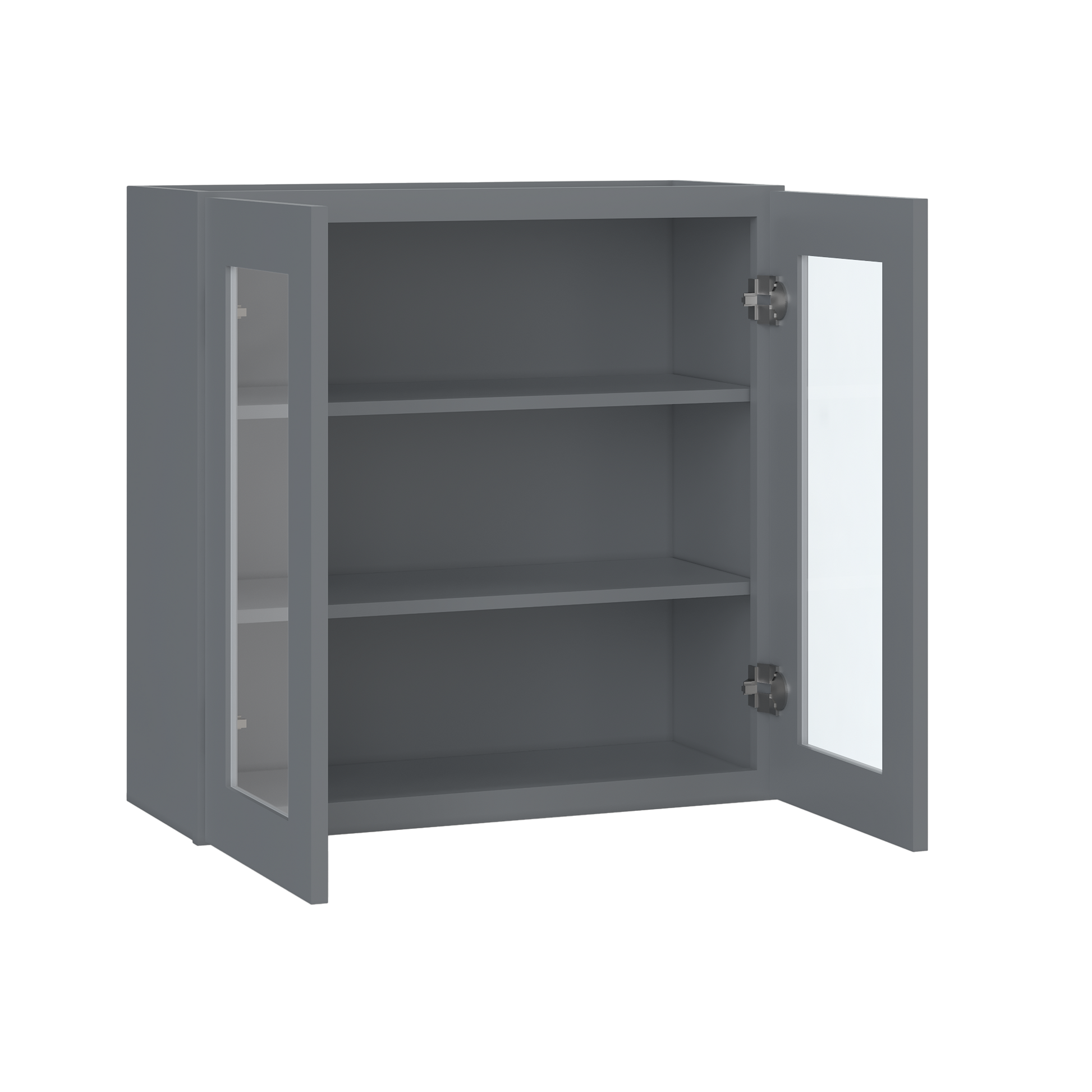 Frosted Glass Door Wall Kitchen Cabinet WMD3030 Colonial Gray LessCare 30 in. width 30 in. height 12 in. depth