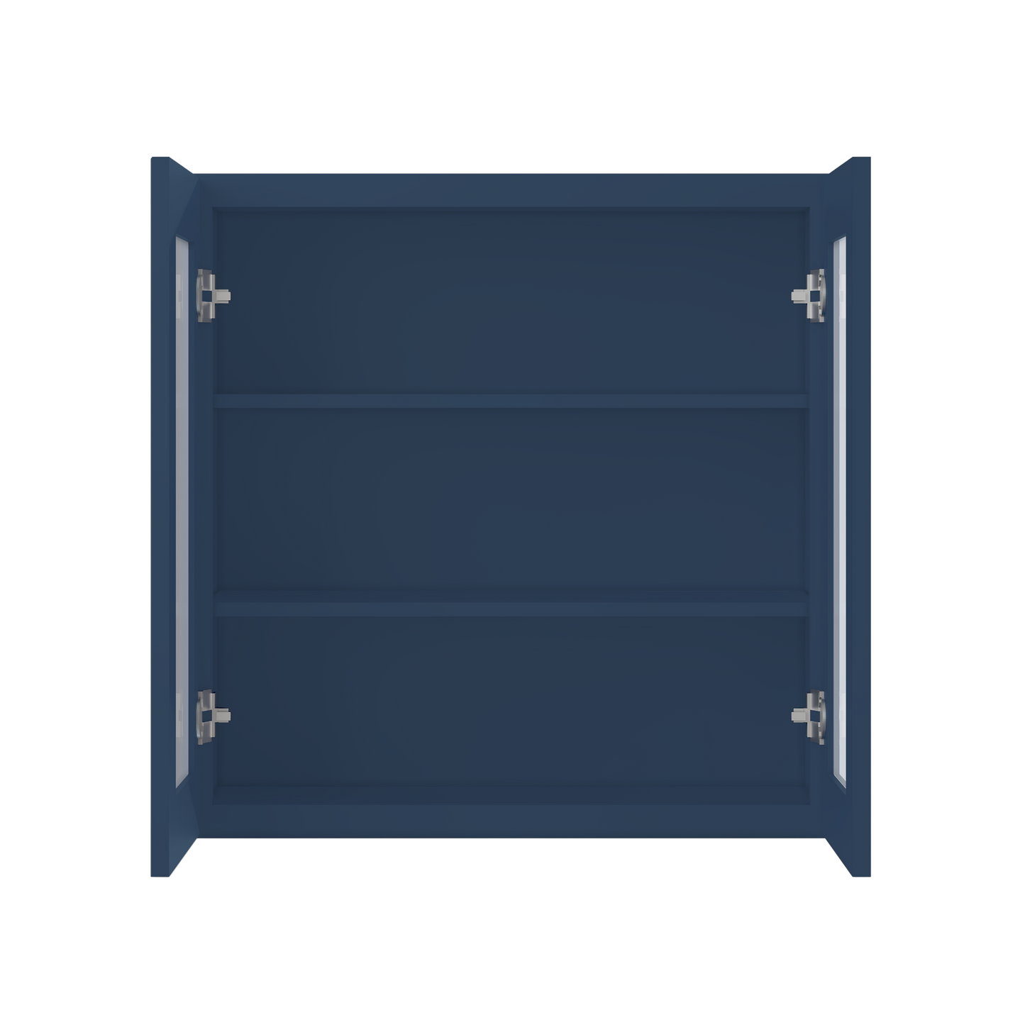 Frosted Glass Door Wall Kitchen Cabinet WMD3030 Danbury Blue LessCare 30 in. width 30 in. height 12 in. depth - Kitchen