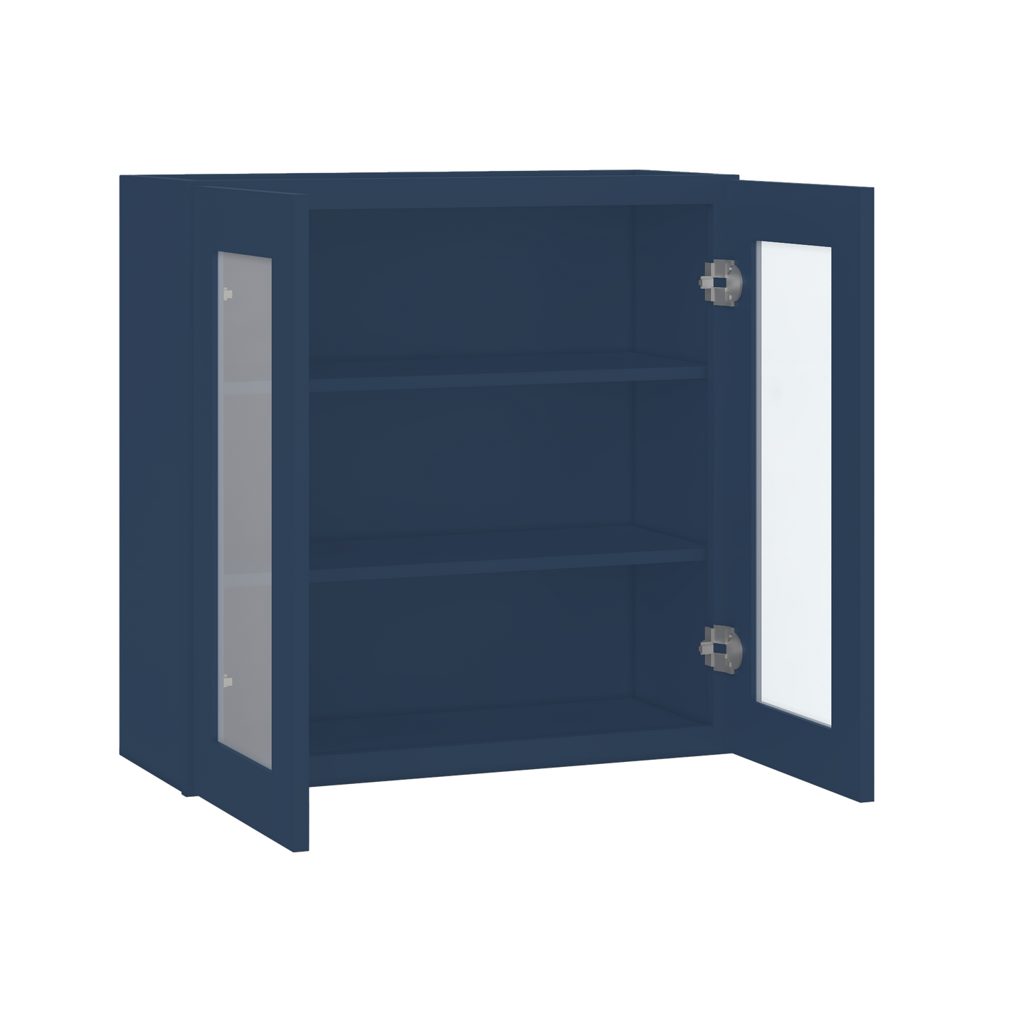 Frosted Glass Door Wall Kitchen Cabinet WMD3030 Danbury Blue LessCare 30 in. width 30 in. height 12 in. depth - Kitchen
