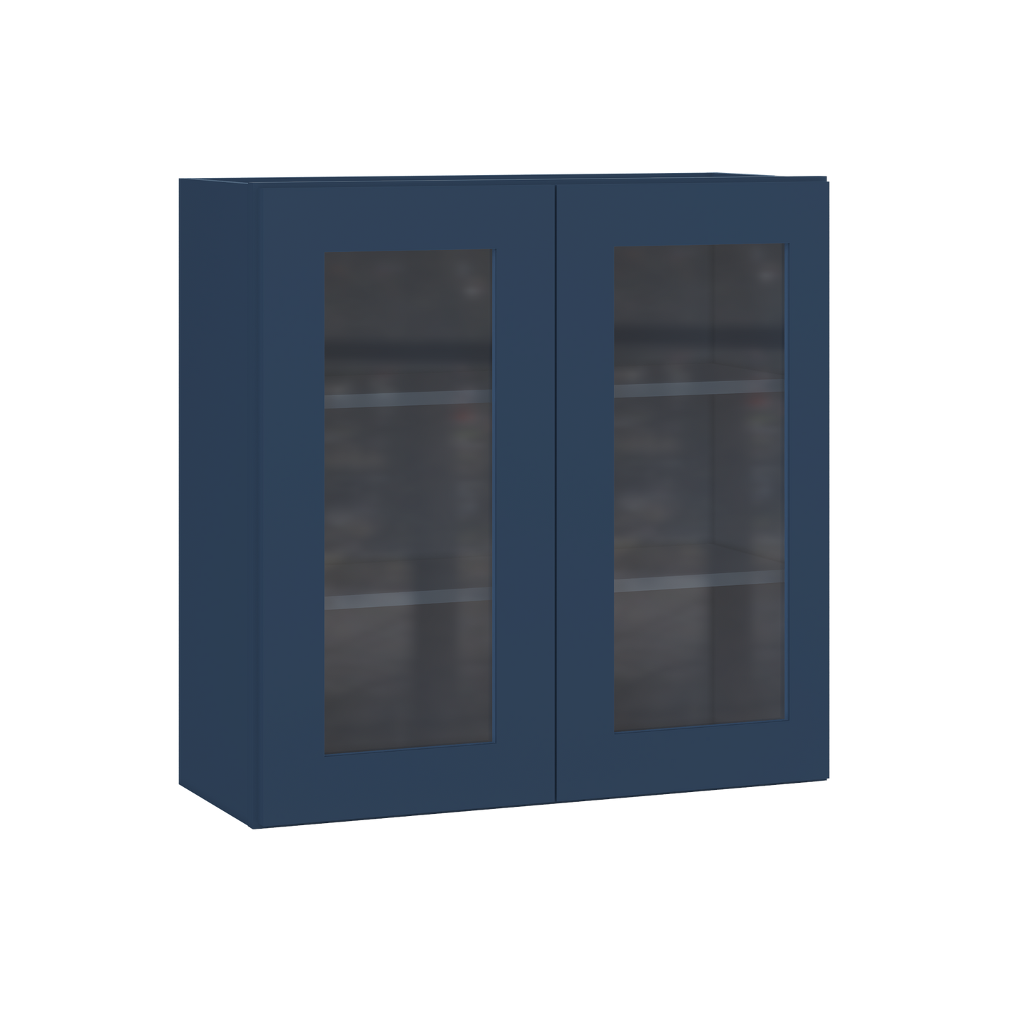 Frosted Glass Door Wall Kitchen Cabinet WMD3030 Danbury Blue LessCare 30 in. width 30 in. height 12 in. depth - Kitchen