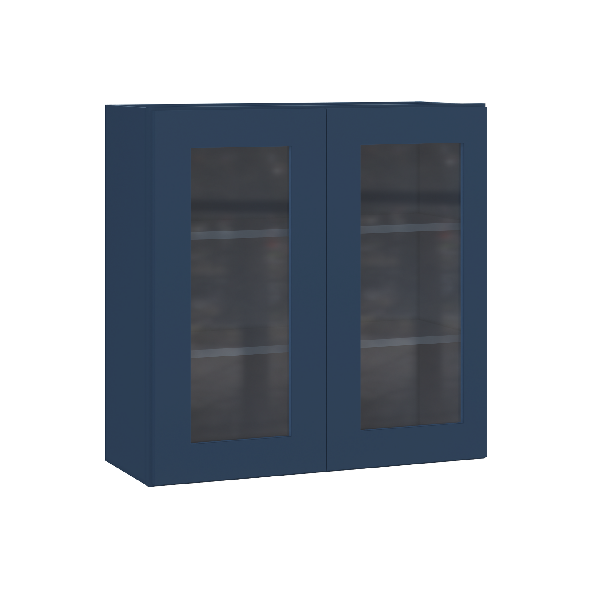 Frosted Glass Door Wall Kitchen Cabinet WMD3030 Danbury Blue LessCare 30 in. width 30 in. height 12 in. depth - Kitchen