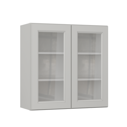 Frosted Glass Door Wall Kitchen Cabinet WMD3030 Milan Pearl 30 in. width 30 in. height 12 in. depth - Kitchen Cabinets