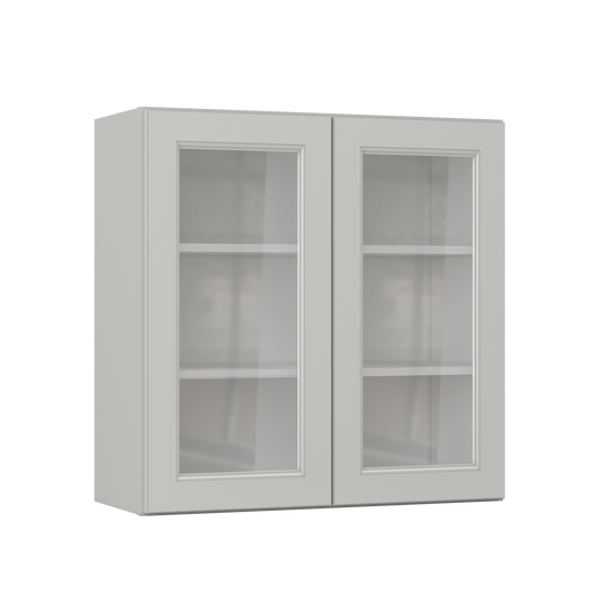 Frosted Glass Door Wall Kitchen Cabinet WMD3030 Milan Pearl 30 in. width 30 in. height 12 in. depth - Kitchen Cabinets