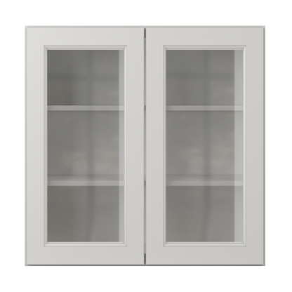 Frosted Glass Door Wall Kitchen Cabinet WMD3030 Milan Pearl 30 in. width 30 in. height 12 in. depth - Kitchen Cabinets