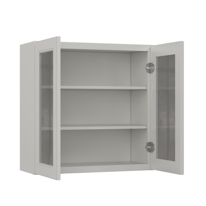Frosted Glass Door Wall Kitchen Cabinet WMD3030 Milan Pearl 30 in. width 30 in. height 12 in. depth - Kitchen Cabinets