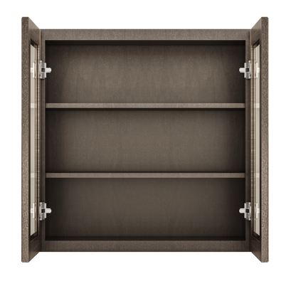 Frosted Glass Door Wall Kitchen Cabinet WMD3030 Milan Slate 30 in. width 30 in. height 12 in. depth - Kitchen Cabinets