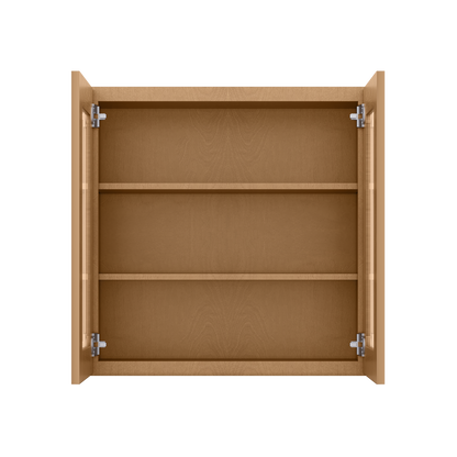 Frosted Glass Door Wall Kitchen Cabinet WMD3030 Shaker Toffee 30 in. width 30 in. height 12 in. depth - Kitchen Cabinets