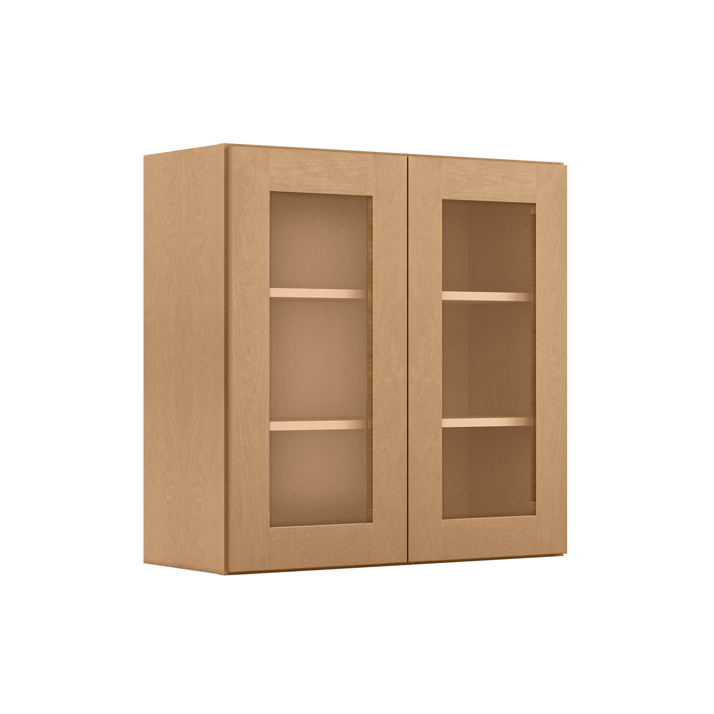 Frosted Glass Door Wall Kitchen Cabinet WMD3030 Shaker Toffee 30 in. width 30 in. height 12 in. depth - Kitchen Cabinets