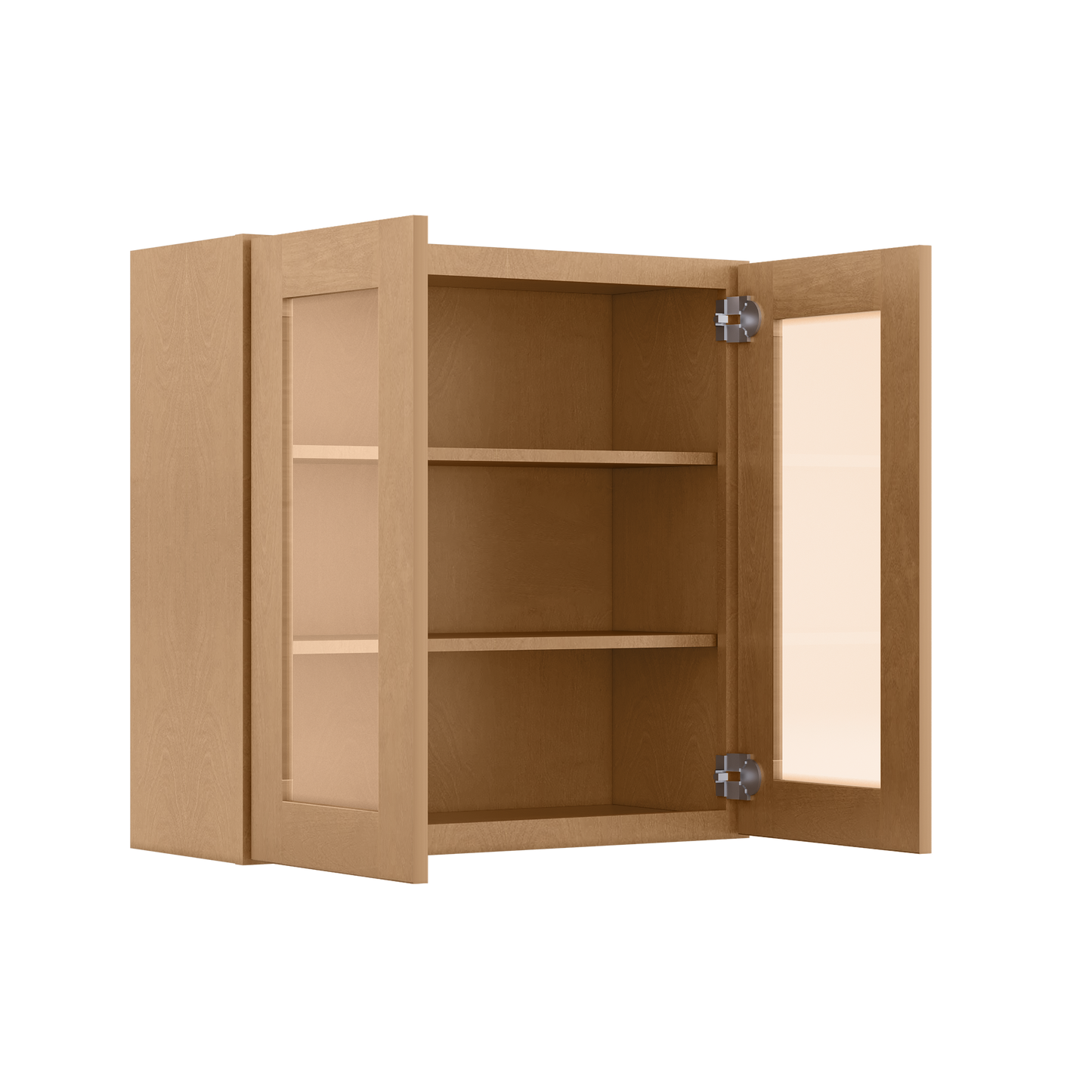 Frosted Glass Door Wall Kitchen Cabinet WMD3030 Shaker Toffee 30 in. width 30 in. height 12 in. depth - Kitchen Cabinets