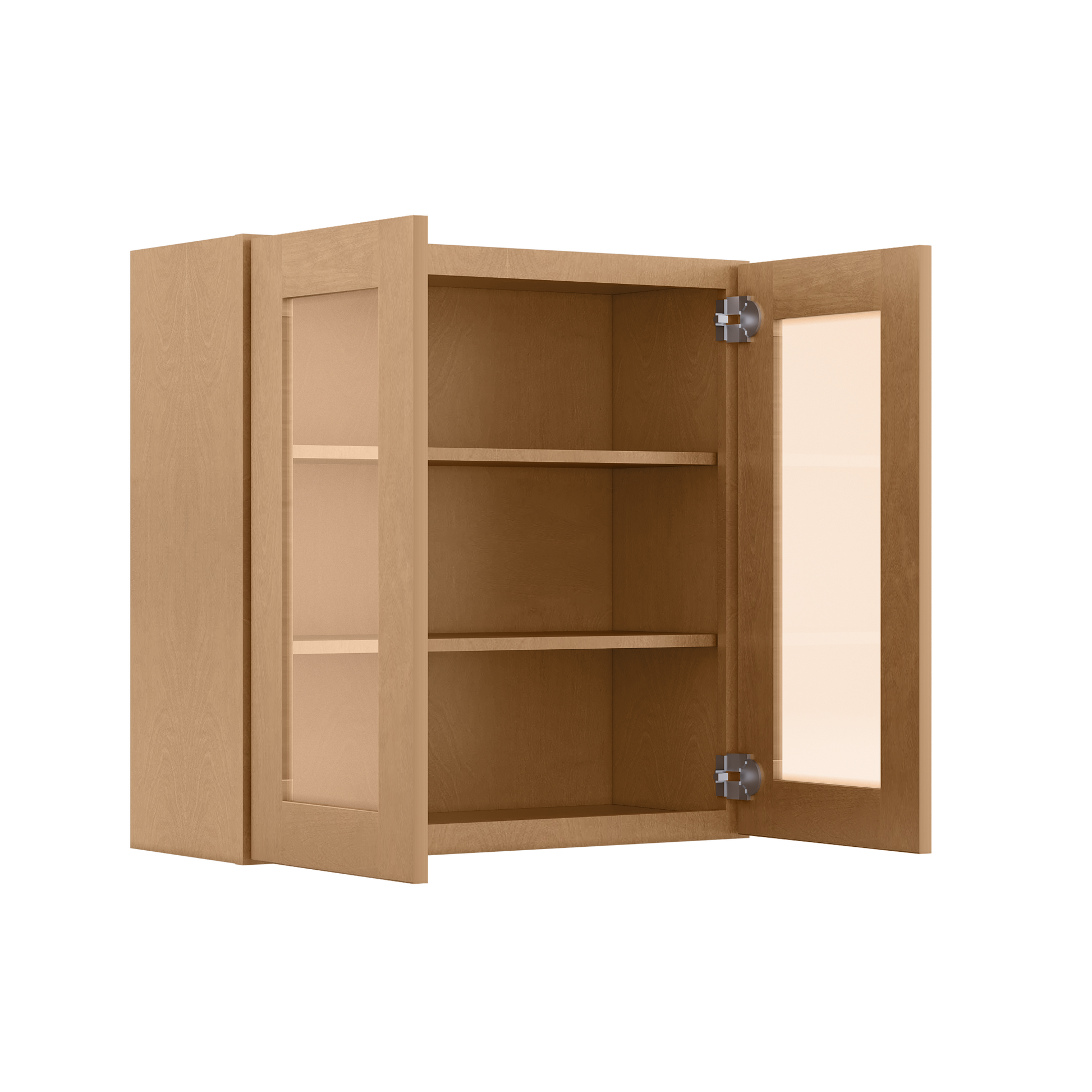 Frosted Glass Door Wall Kitchen Cabinet WMD3030 Shaker Toffee 30 in. width 30 in. height 12 in. depth - Kitchen Cabinets